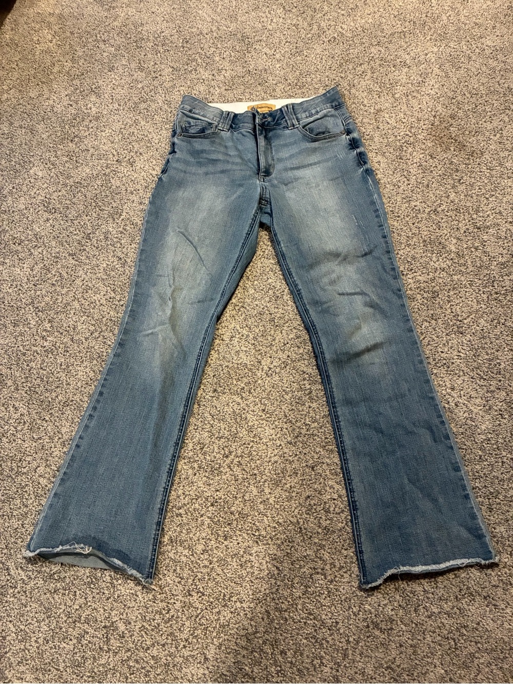Democracy Women's Light Blue Wide Leg Jeans with Frayed Hem